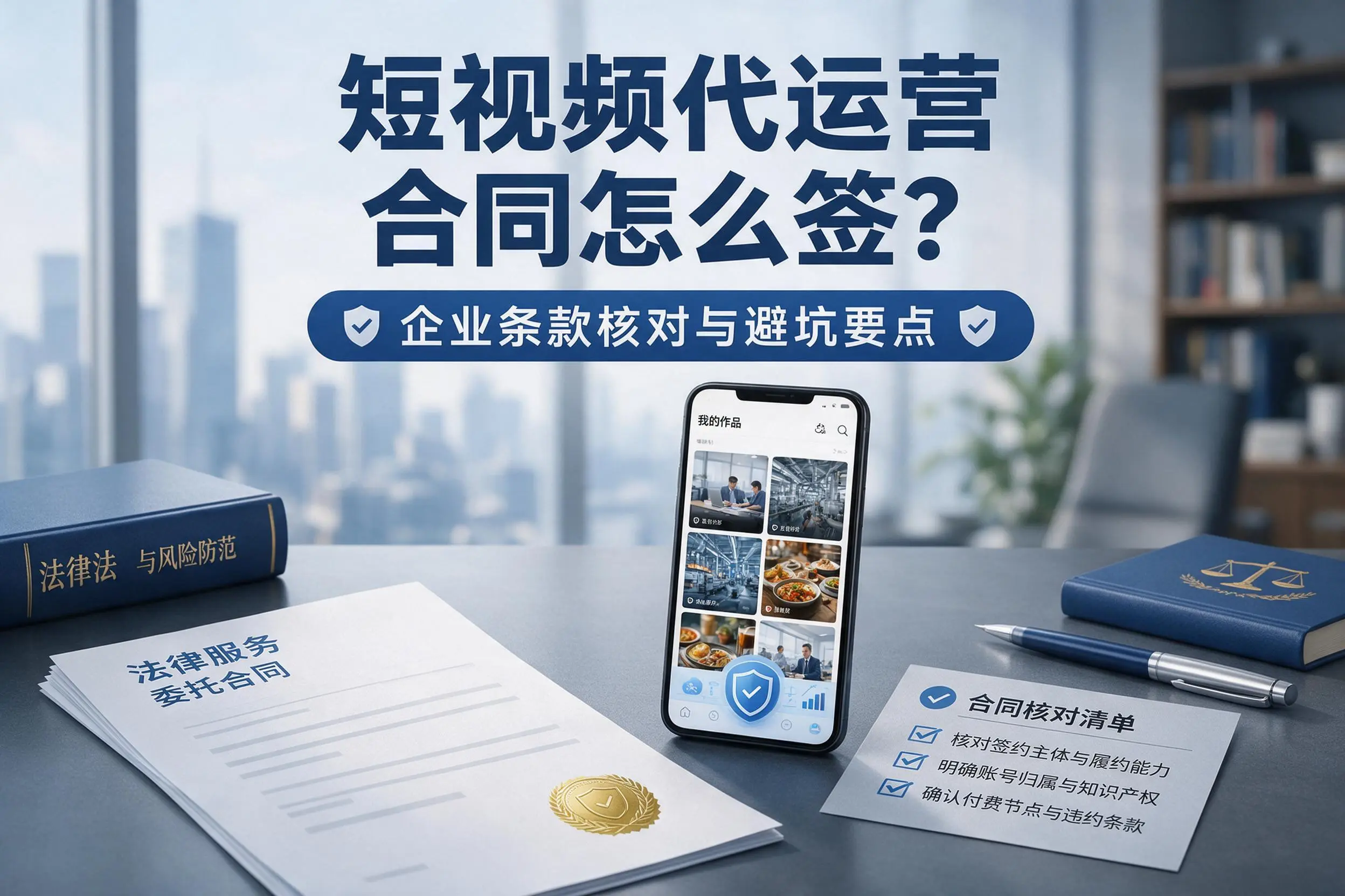 短视频代运营合同怎么签?湛江企业条款核对与避坑要点
