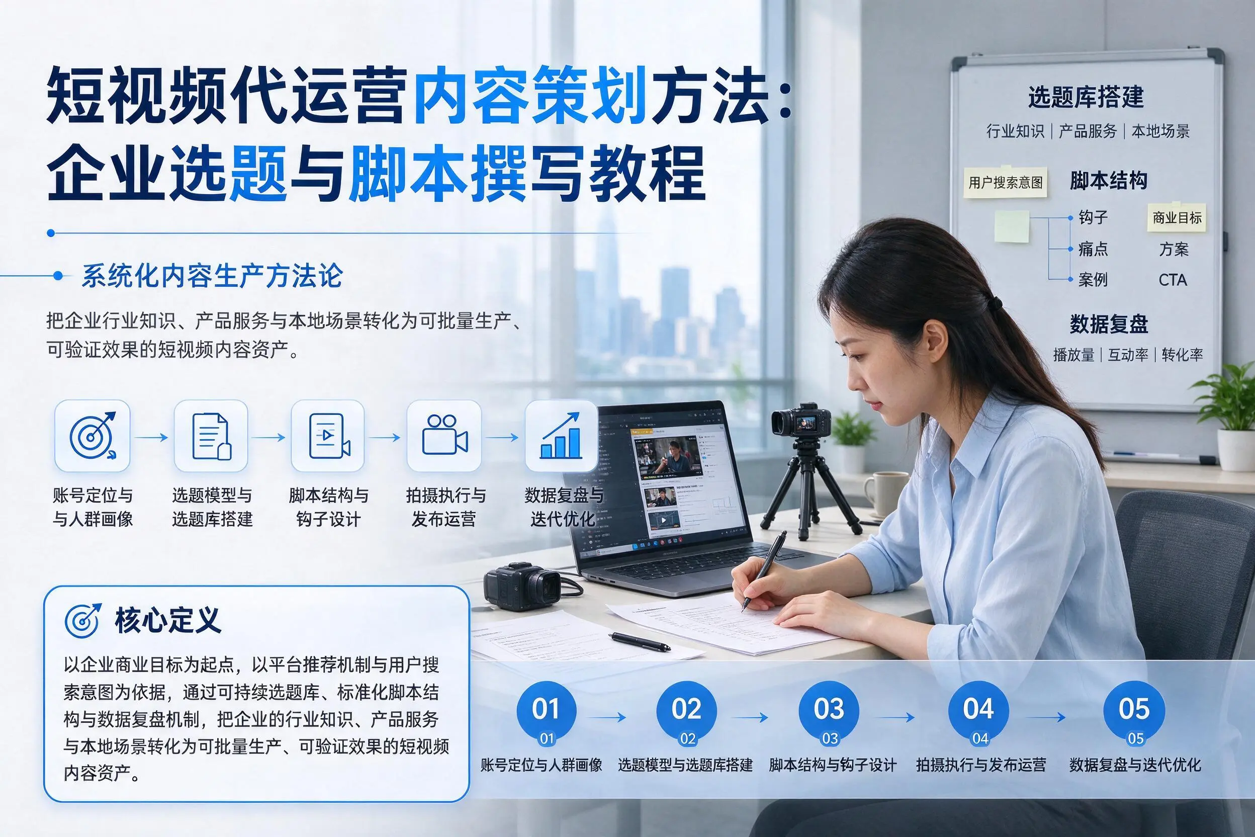 短视频代运营内容策划方法:湛江企业选题与脚本撰写教程
