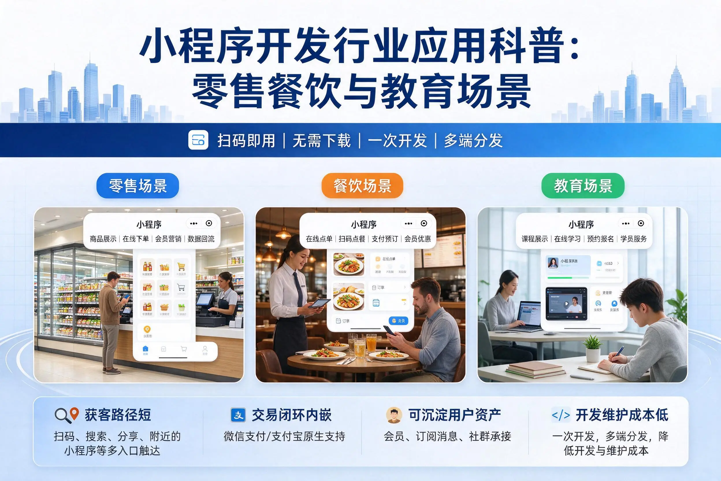 湛江小程序开发行业应用科普:零售餐饮与教育场景