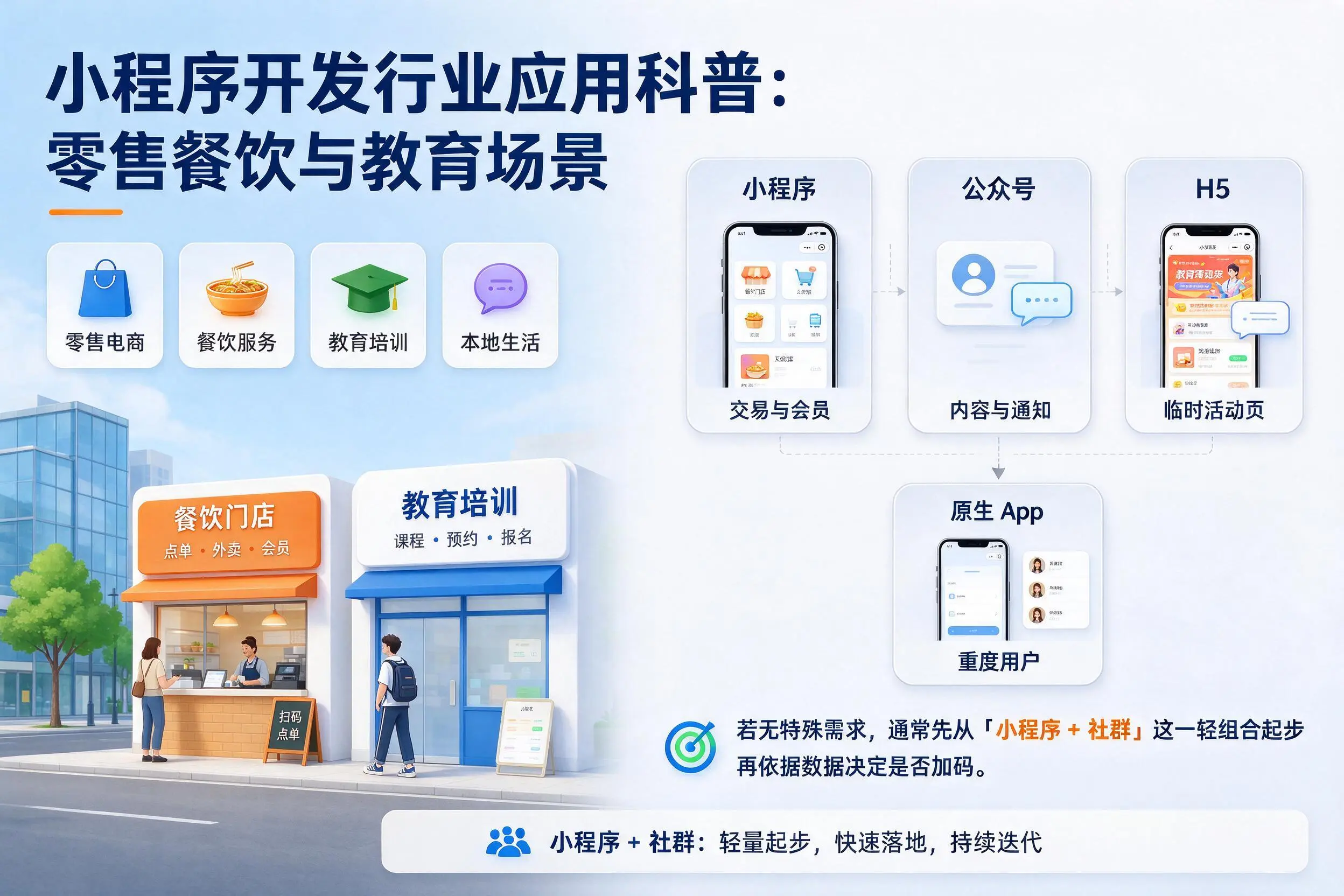 湛江小程序开发行业应用科普:零售餐饮与教育场景