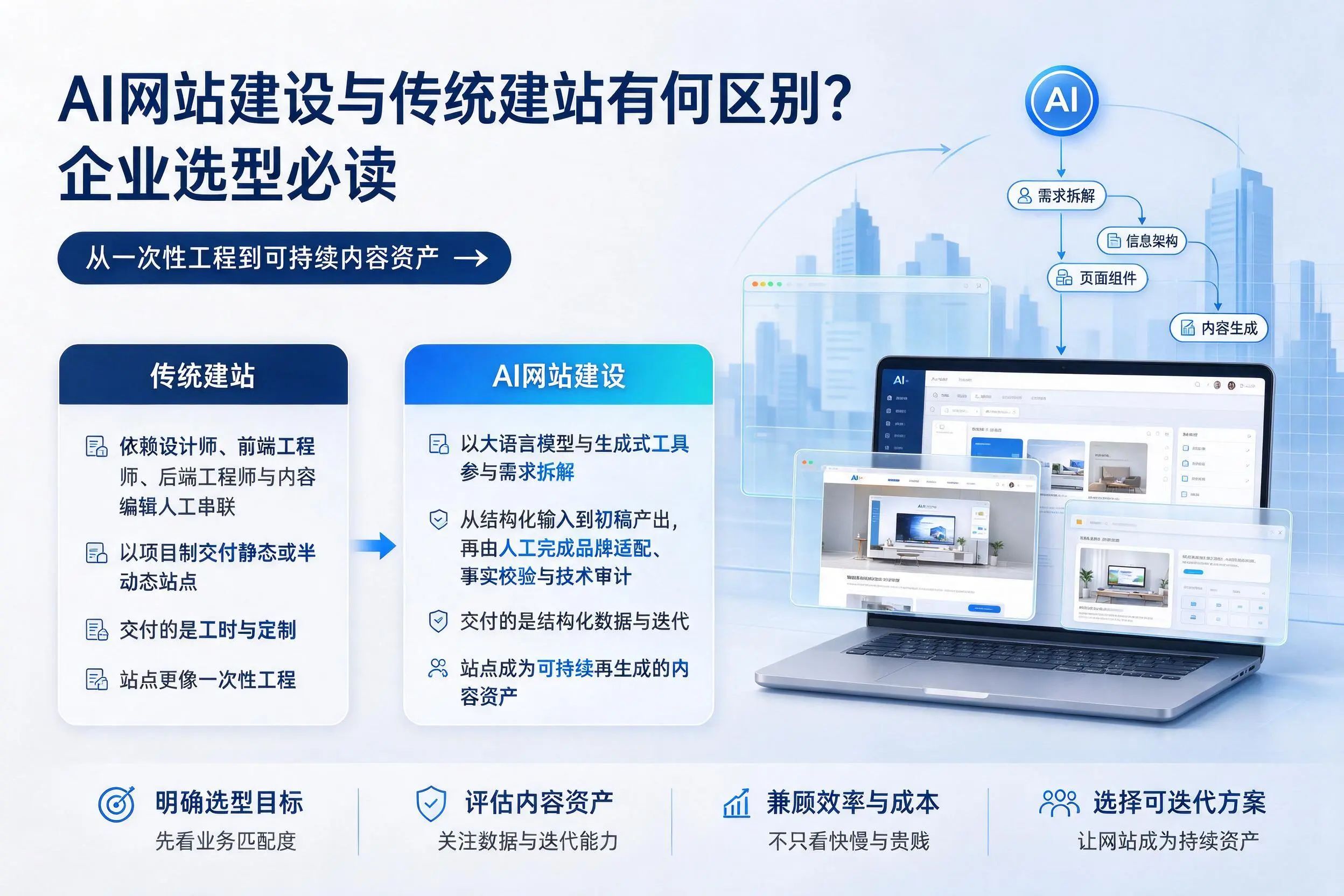 AI网站建设与传统建站有何区别?湛江企业选型必读