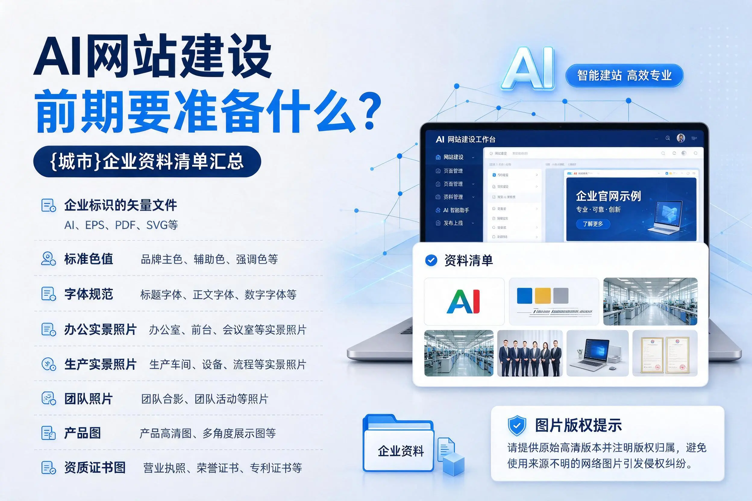 AI网站建设前期要准备什么？湛江企业资料清单汇总
